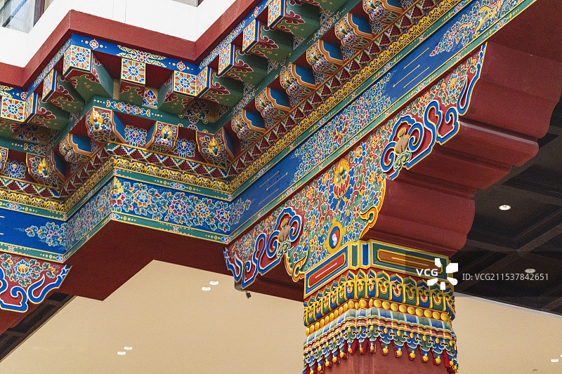 西藏博物馆内建筑细节图片素材