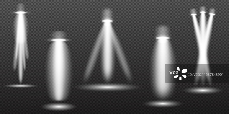 聚光灯白光效果，来自灯具的光线图片素材