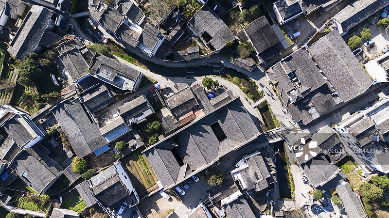 航拍查济古村图片素材