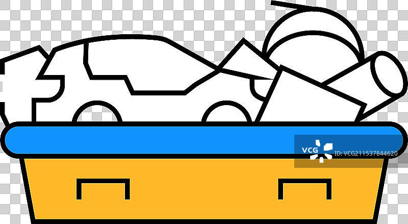 废钢生产图标 彩色图片素材