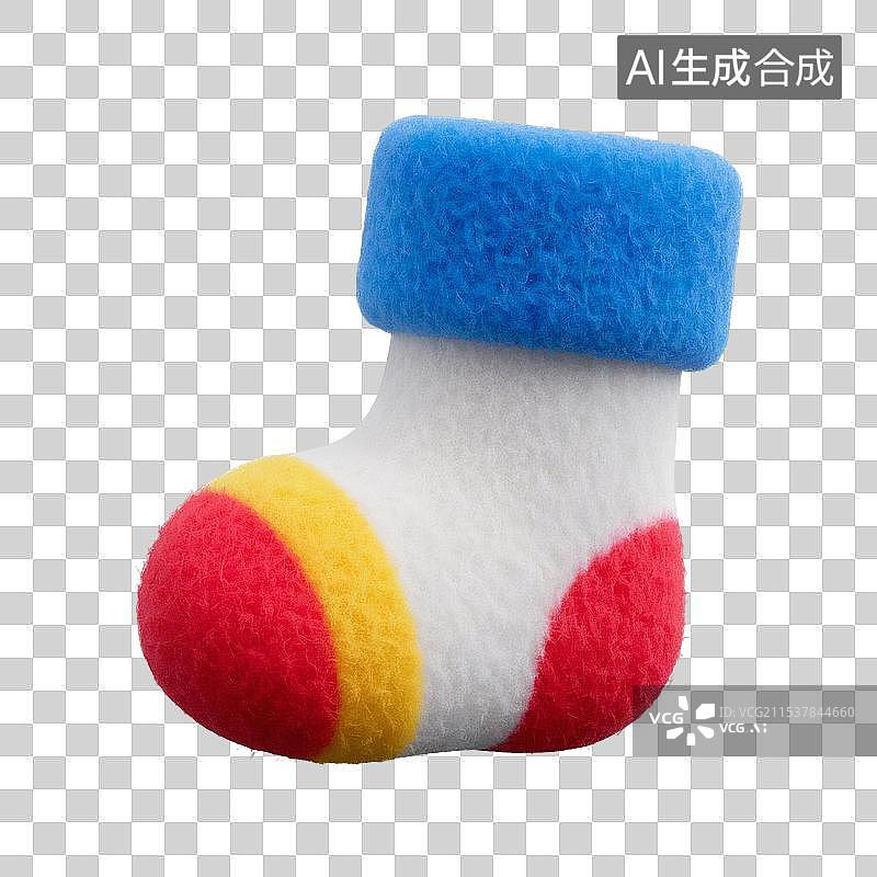 【AI数字艺术】3D毛毡婴儿袜子图标图片素材