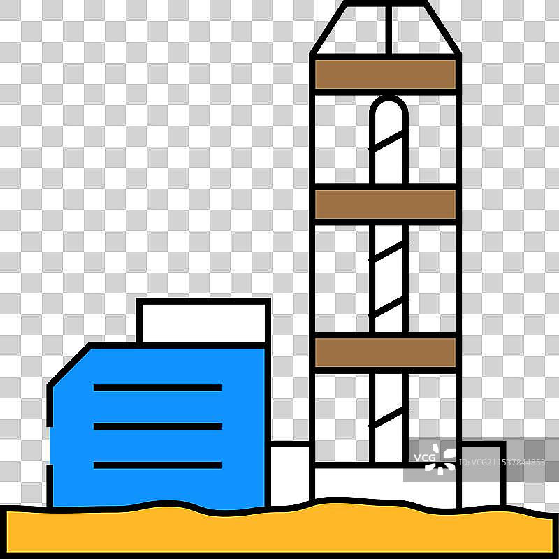 核心钻探钢铁生产图标 彩色图片素材