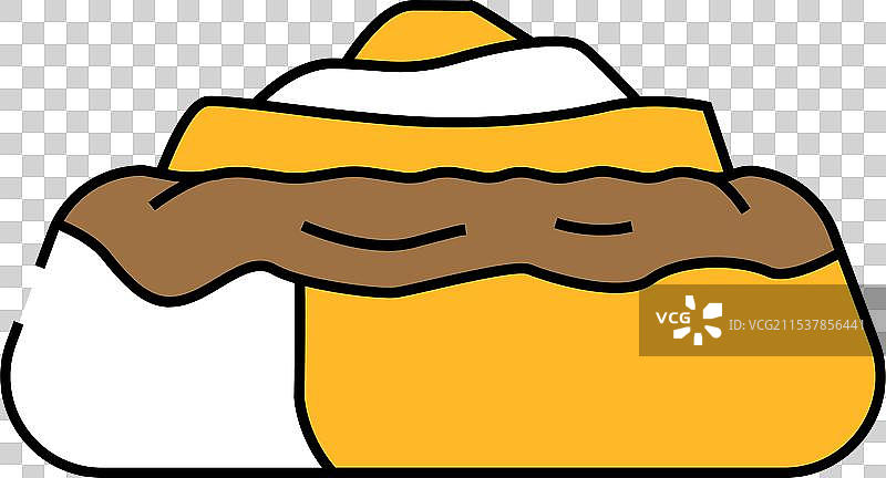 肉桂卷 食物 餐点 图标 彩色图片素材