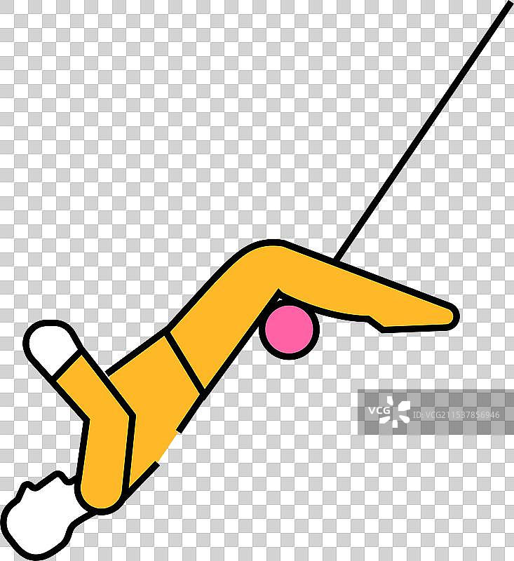 杂技演员秋千表演嘉年华图标彩色图片素材