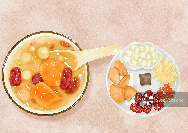 糖水红薯红枣丸子图片素材