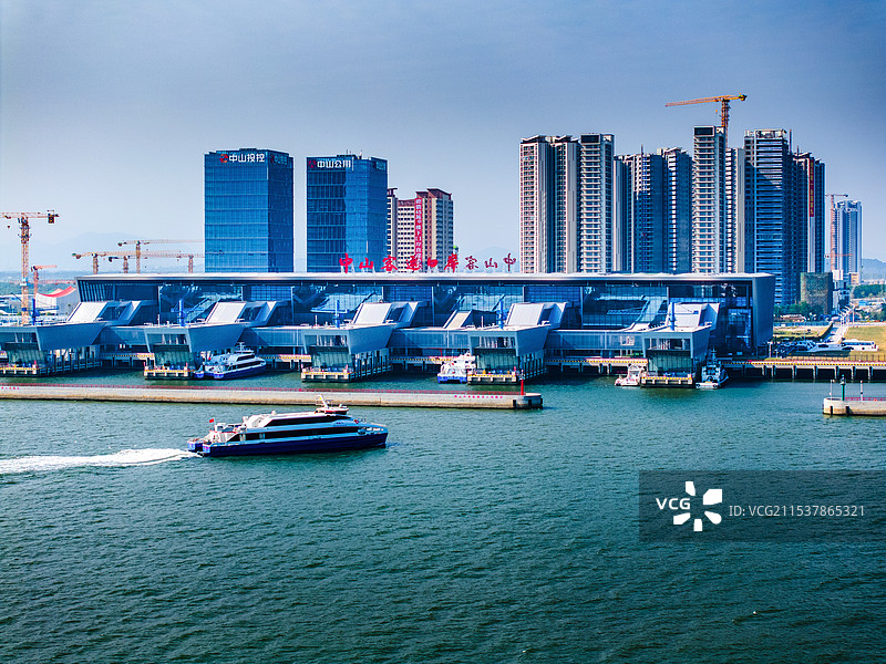 中山客运口岸码头蓝天晴天图片素材