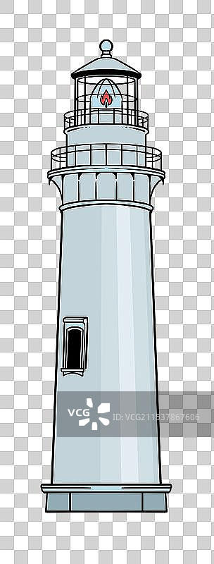 手绘灯塔建筑插画元素图片素材