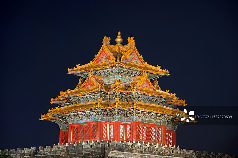 故宫角楼，神武门，远望景山图片素材