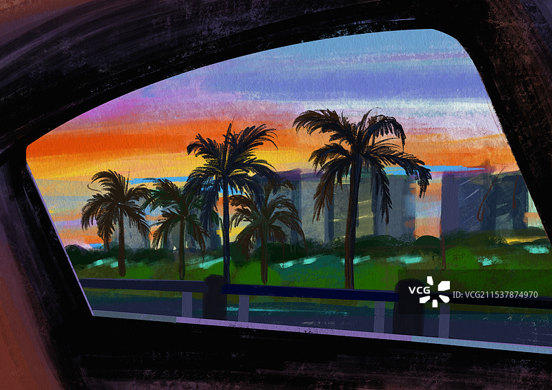 汽车窗外图片素材
