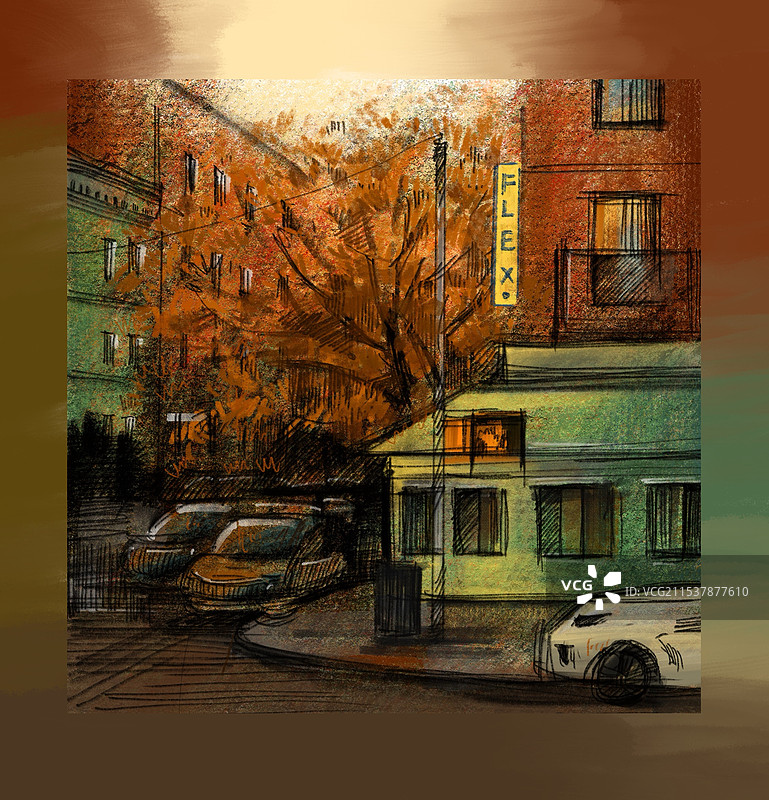 秋日街道图片素材