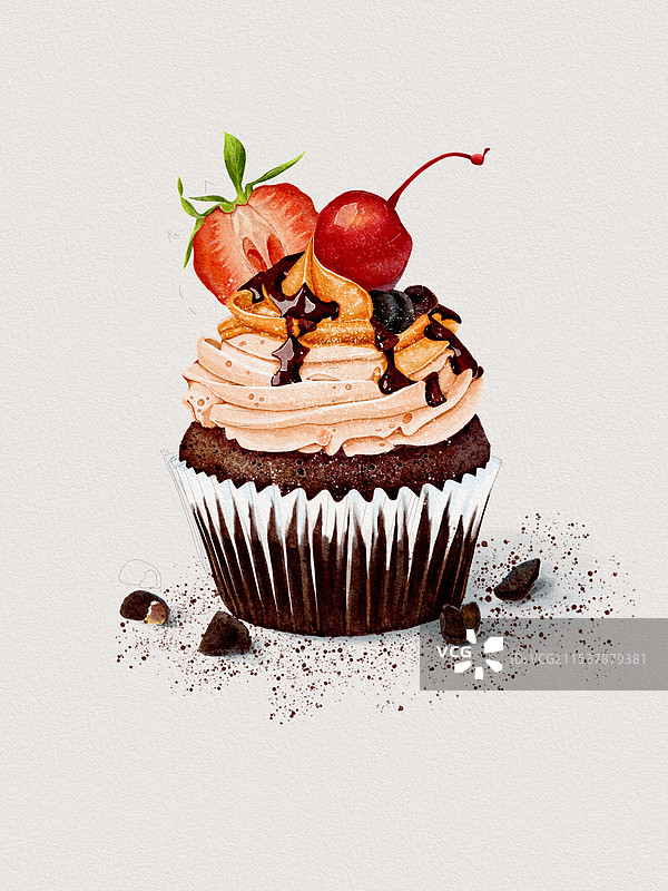 甜品插画，商业插画图片素材