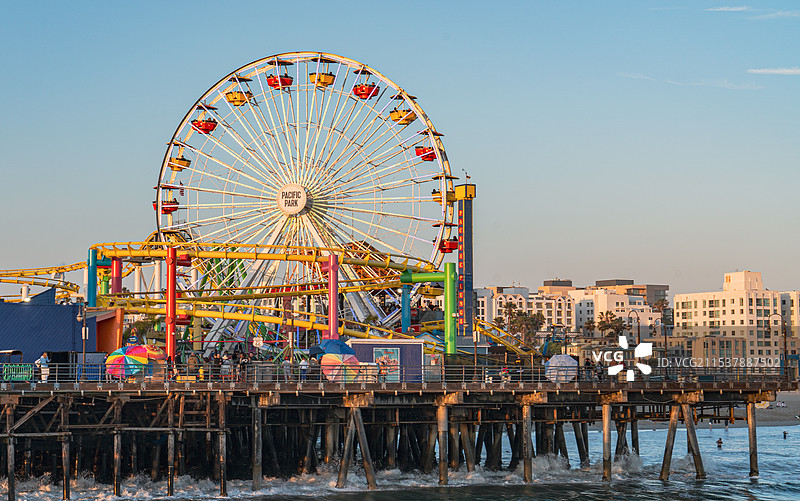 美国洛杉矶圣莫妮卡海滩图片素材