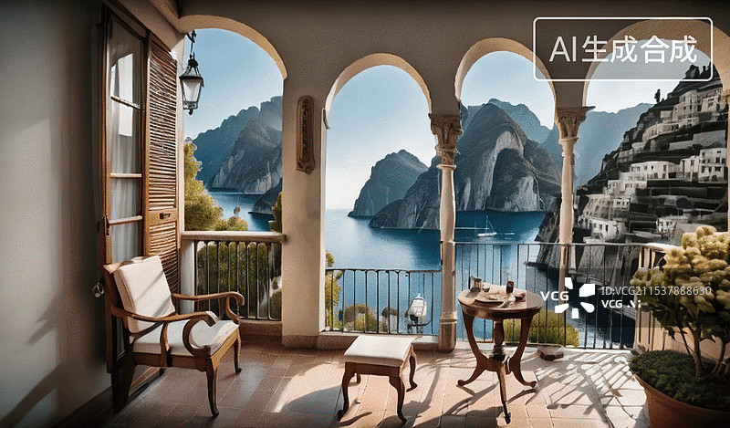 【AI数字艺术】地中海风情图片素材