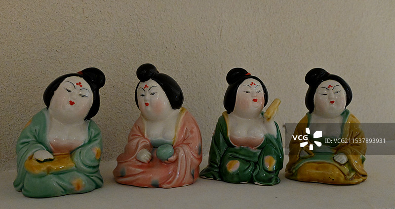 唐三彩仕女图图片素材