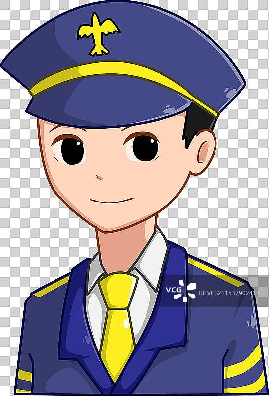 劳动节卡通中的小男孩飞行员图片素材