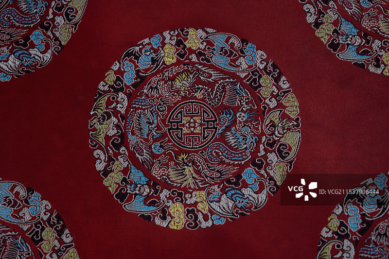 清代，万字纹团绣，三河民俗博物馆藏图片素材
