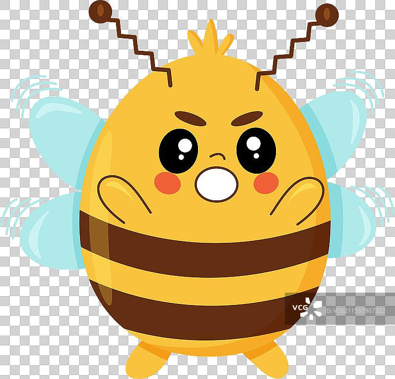 一只看起来害怕的卡通蜜蜂图片素材