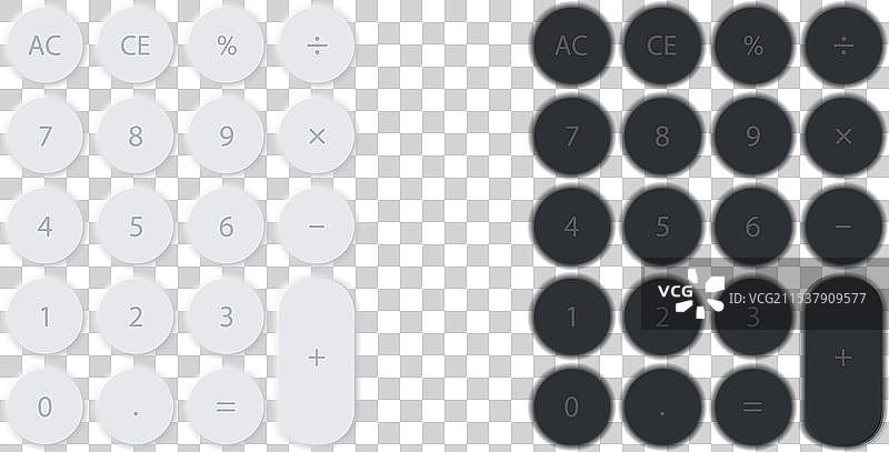 新拟态风格的计算器按钮图片素材