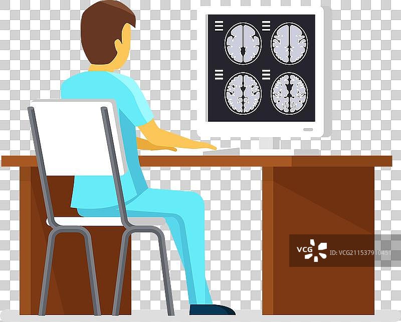 医生研究MRI扫描的健康结果图片素材