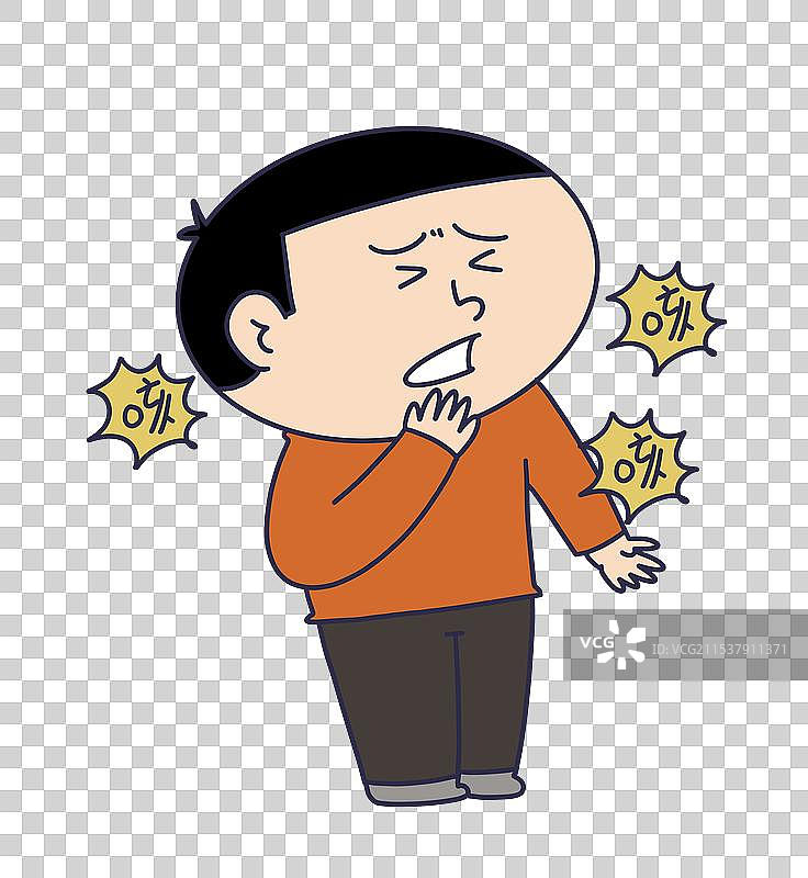 咳嗽打喷嚏的人物图片素材