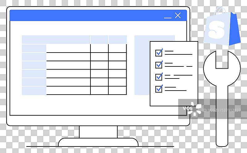 电子商务设置与管理使用电子表格图片素材