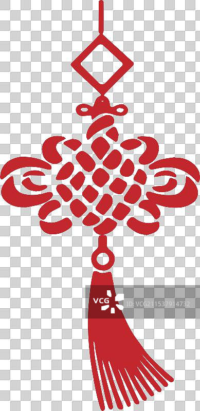 中国结元旦新年插画元素红色图片素材