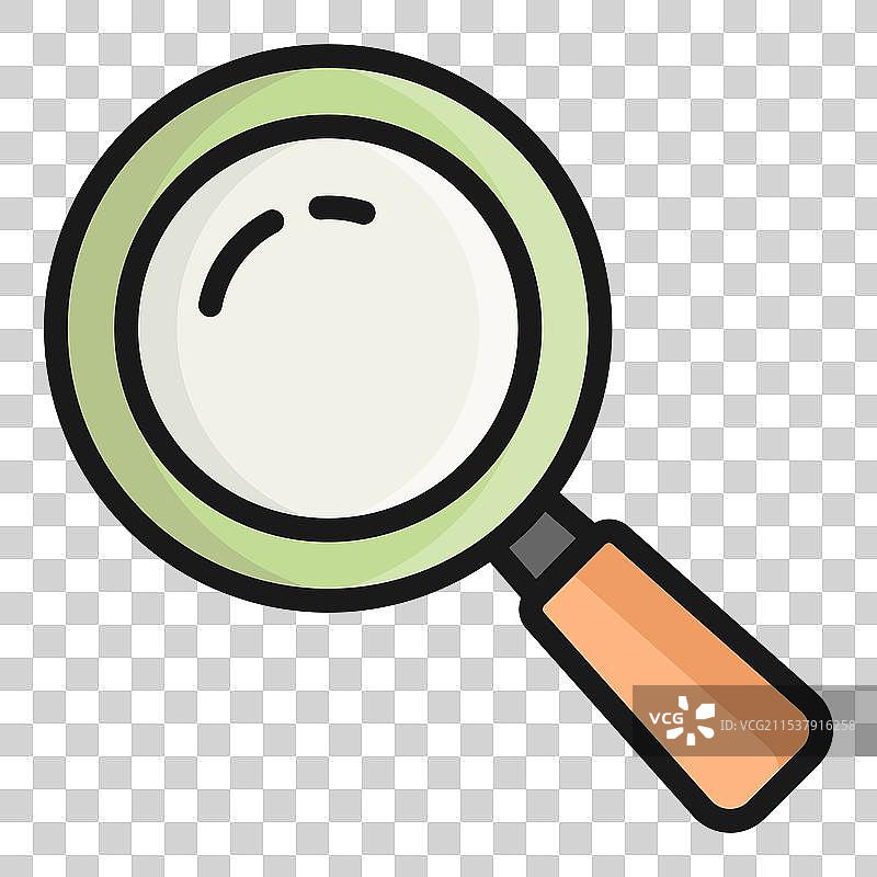 放大镜扁平图标，学校与教育图标图片素材