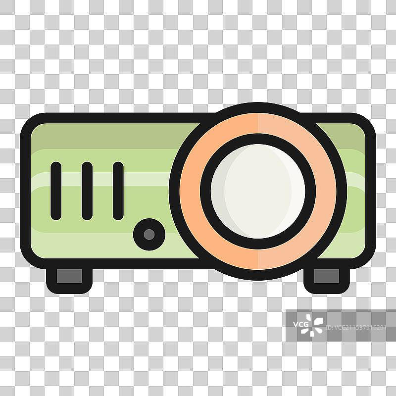 投影仪相机扁平图标 学校与教育图片素材