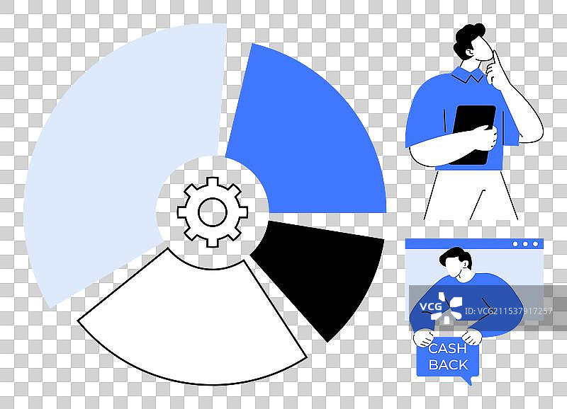 分析商业统计和现金返还图片素材