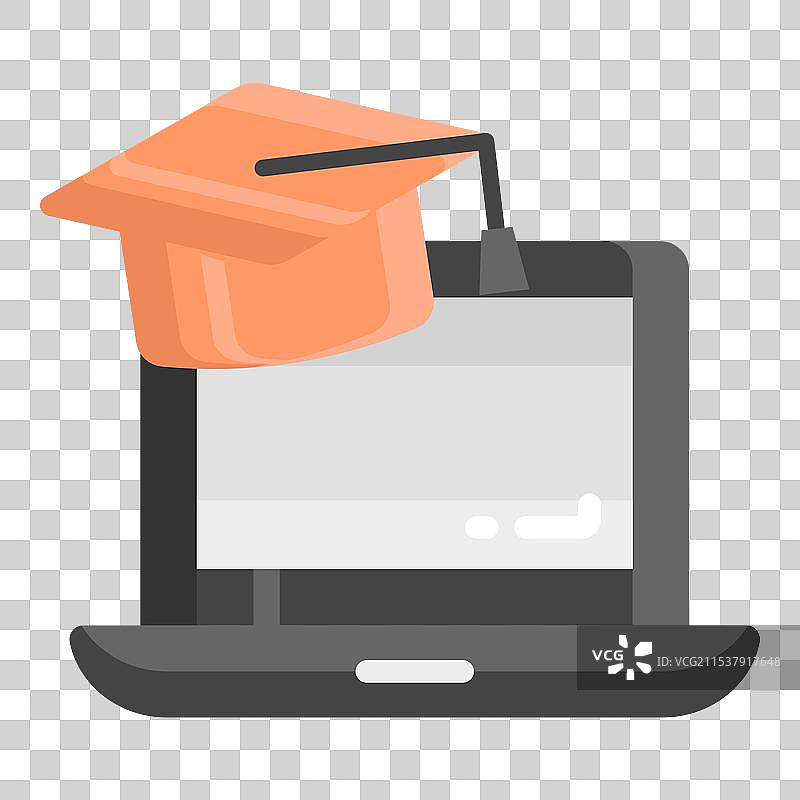 在线教育扁平图标 学校与教育图片素材