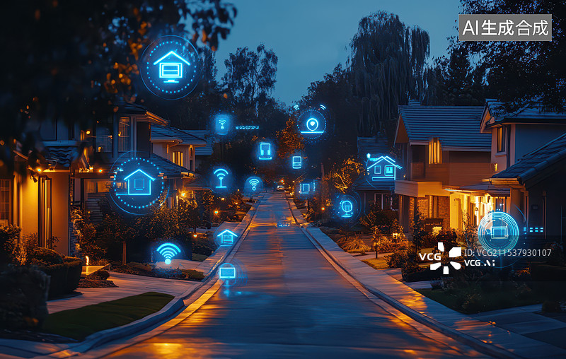 【AI数字艺术】大街小巷的万物互联图片素材