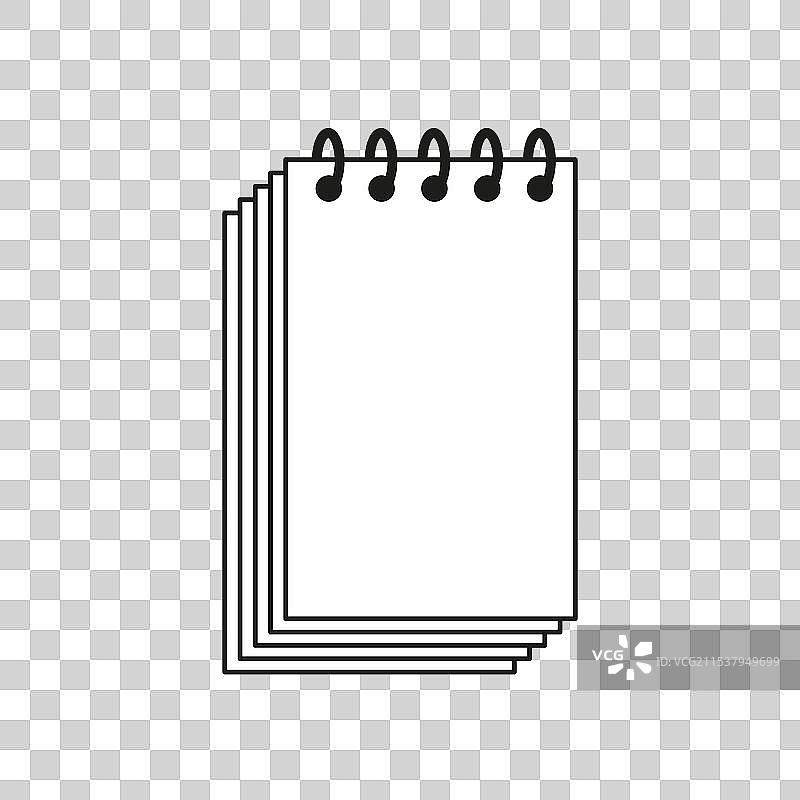 简单的叠放空白页的螺旋笔记本图标图片素材