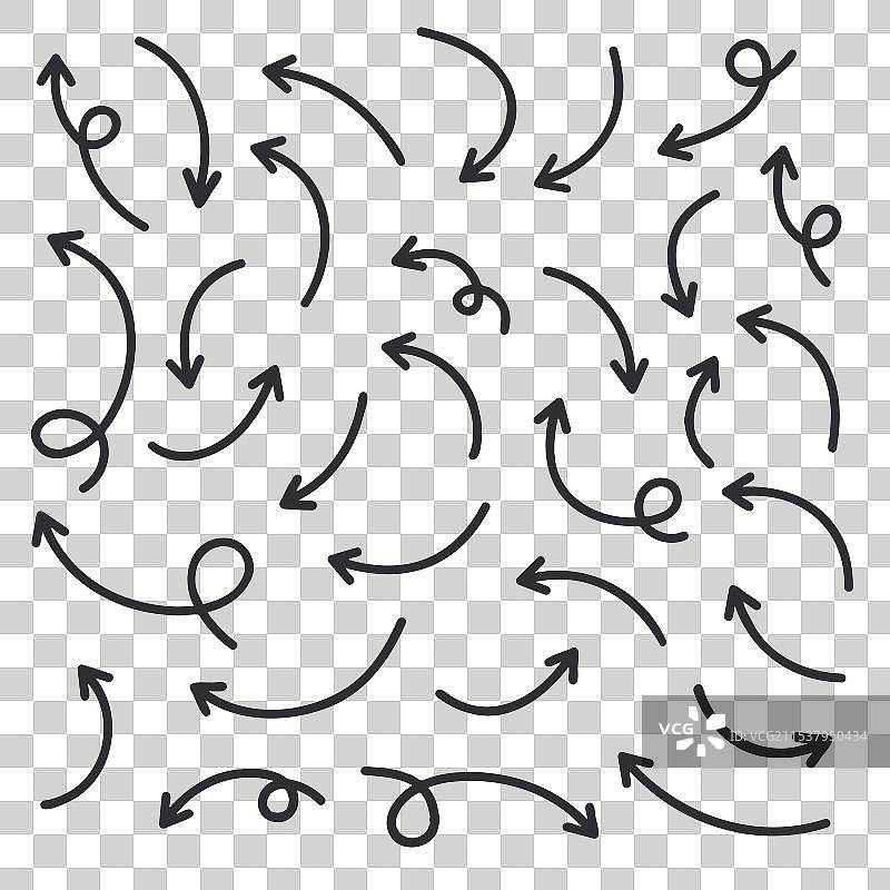 一组箭头，孤立在白色背景上图片素材