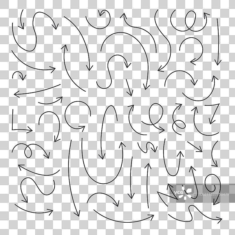 一组箭头，孤立在白色背景上图片素材