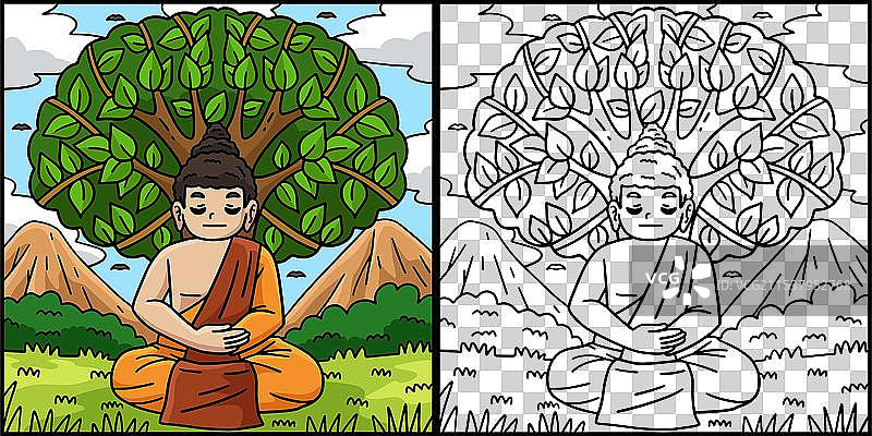 佛教 佛陀在菩提树下图片素材