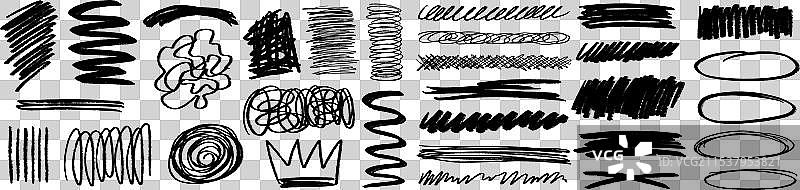 大胆的炭笔自由手绘涂鸦疯狂墨水图片素材