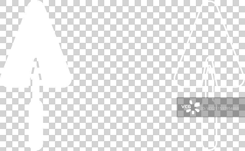 白色图标的抹子和灰泥抹子套装图像图片素材