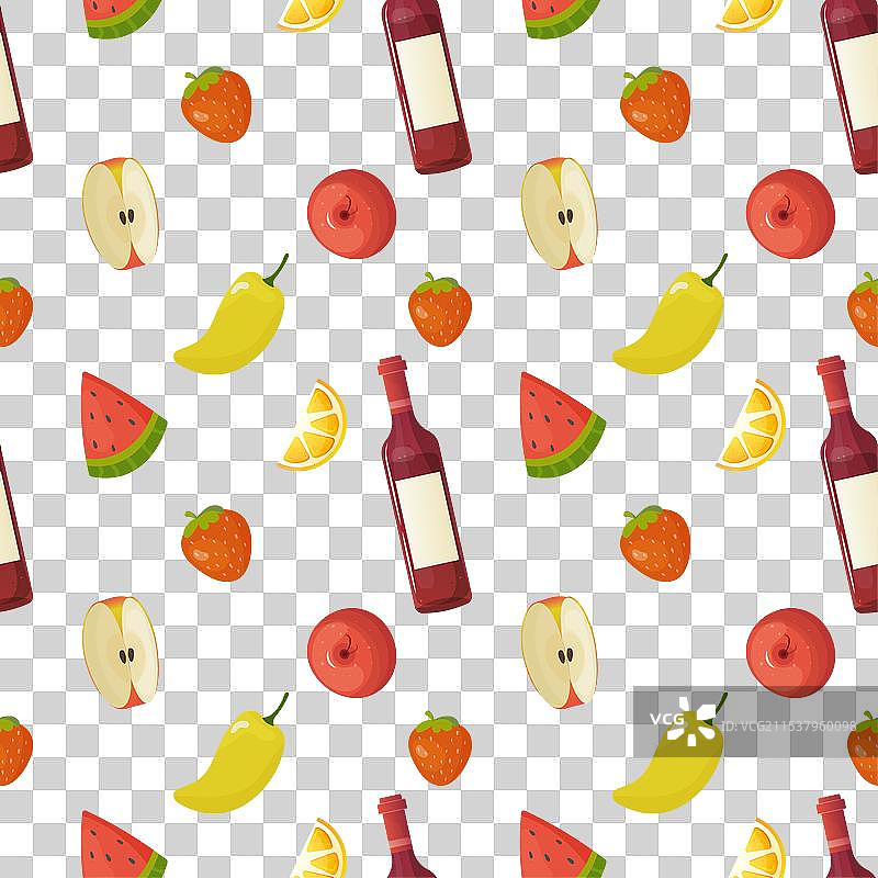 无缝图案不同食品产品鱼类图片素材