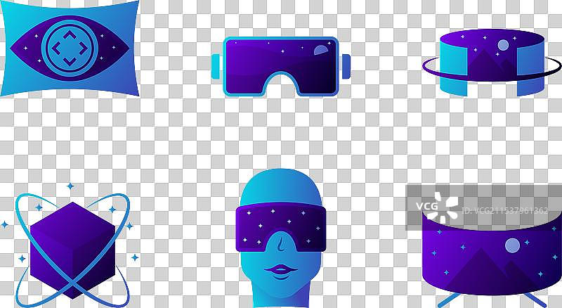 现代虚拟现实标志集合图片素材