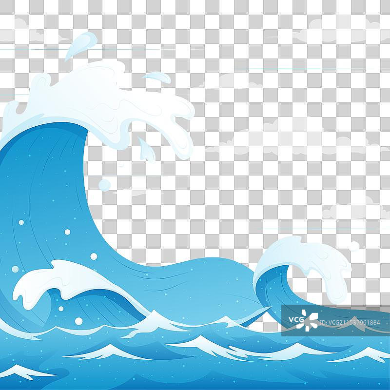 巨浪海啸海洋背景图片素材
