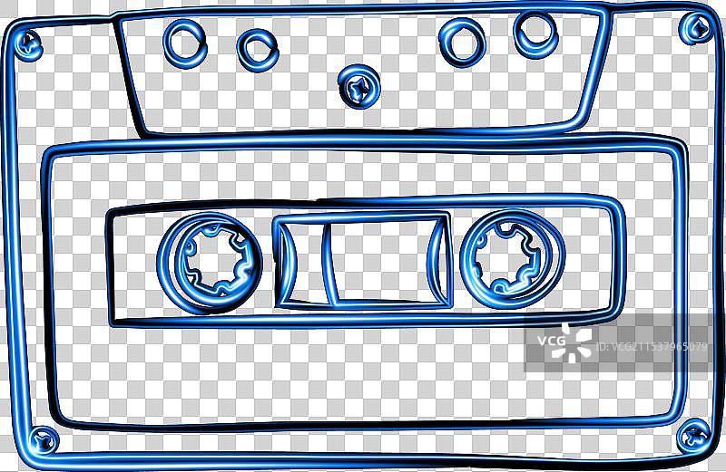 90年代音频磁带的霓虹怀旧图片素材