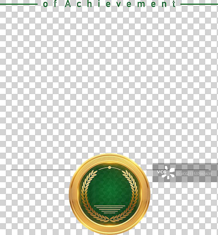 金色和绿色证书模板图片素材