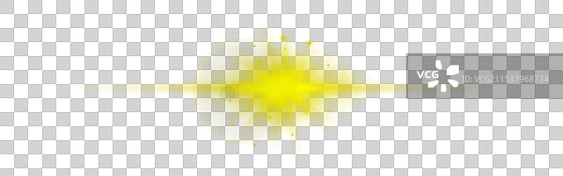 黄色水平光效镜头光晕图片素材