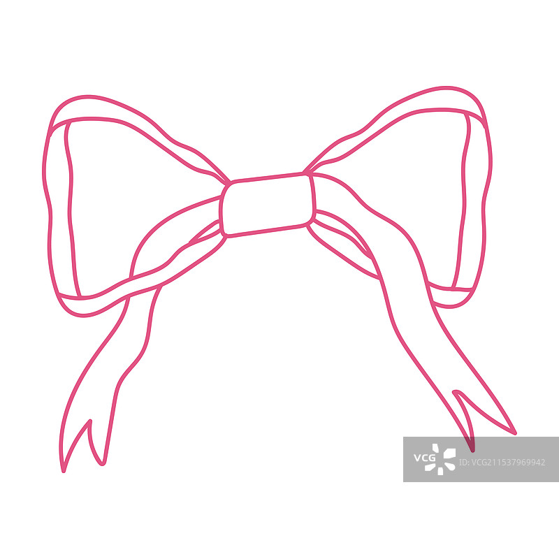 可爱的粉色蝴蝶结，带有丝带和蕾丝细节图片素材