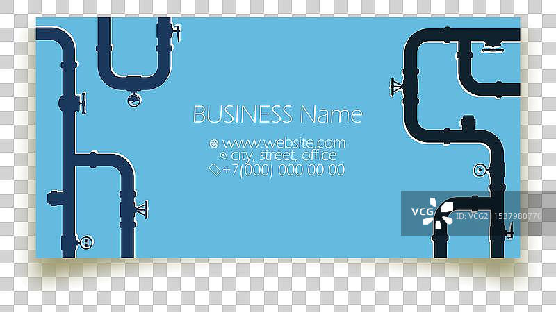 管道维修业务名片设计概念图片素材