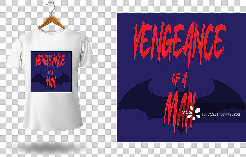 优雅的蝙蝠侠复仇T恤设计图片素材