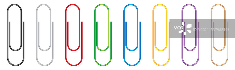 逼真的纸夹套件，孤立在透明背景上图片素材