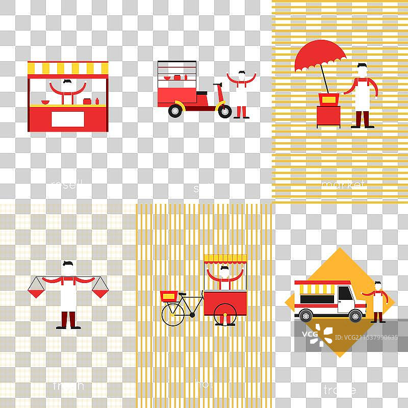 街头美食迷你海报套装图片素材