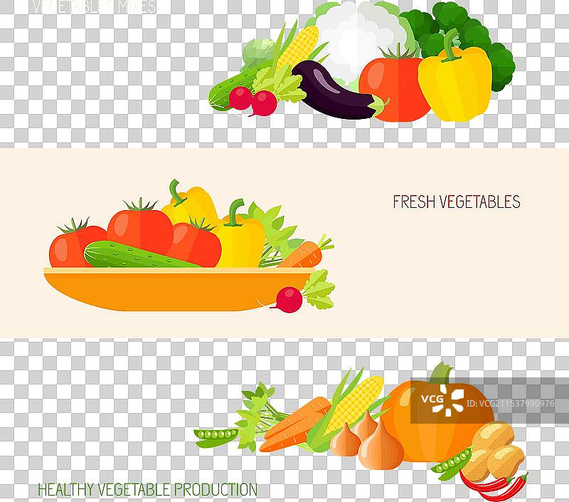 蔬菜横幅套装图片素材