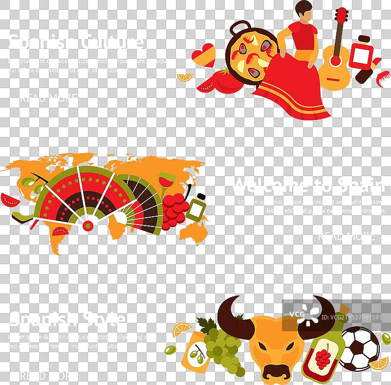 西班牙横幅套件图片素材